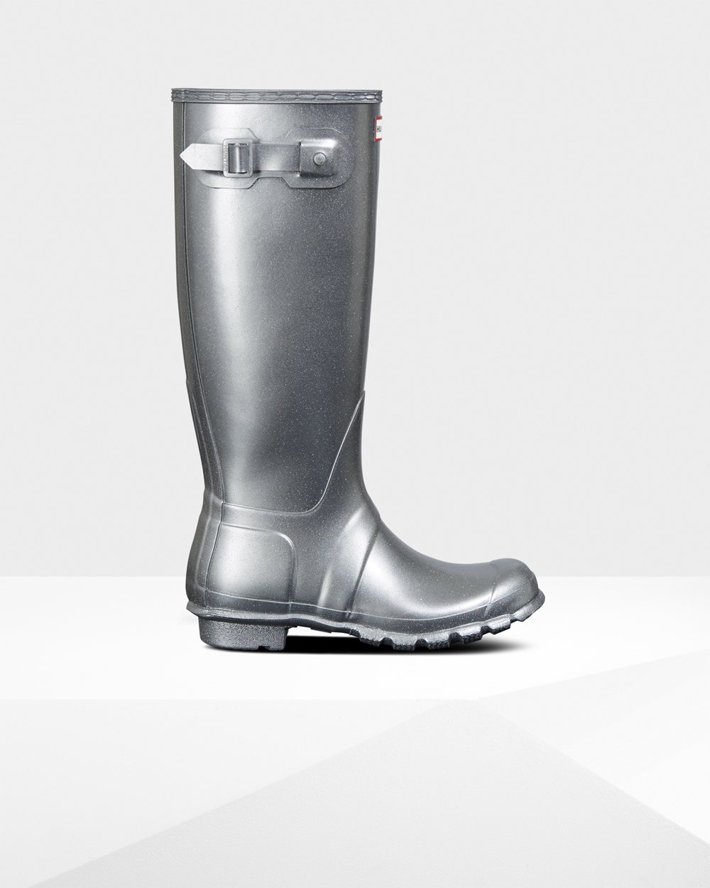 Womens Hunter Tall Rain Boots Silver - Original Cosmic Glitter - 6039482-TH